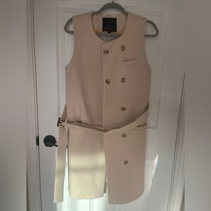 J. Crew Double Cloth Italian Wool Cream Vest
